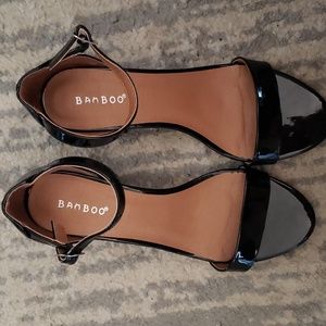 Bamboo open toe heels